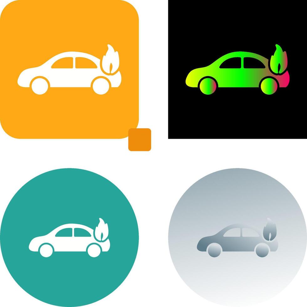 Unique Car on Fire Icon Design vector