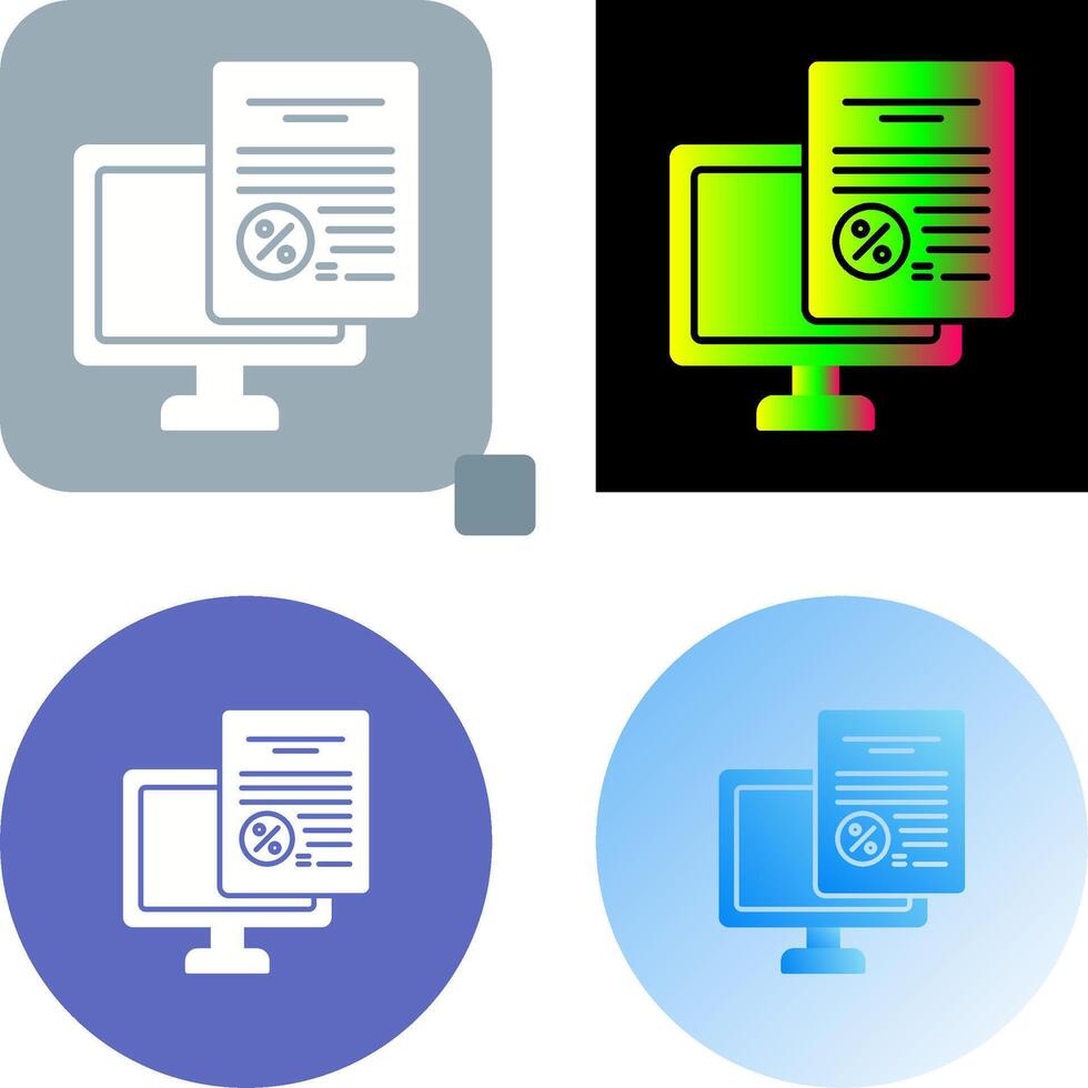 Online Tax Icon Design vector