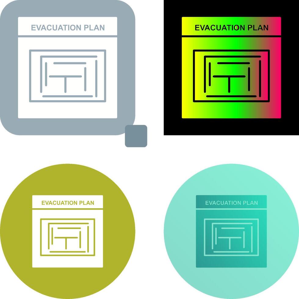 Evacuation Plan Icon Design vector