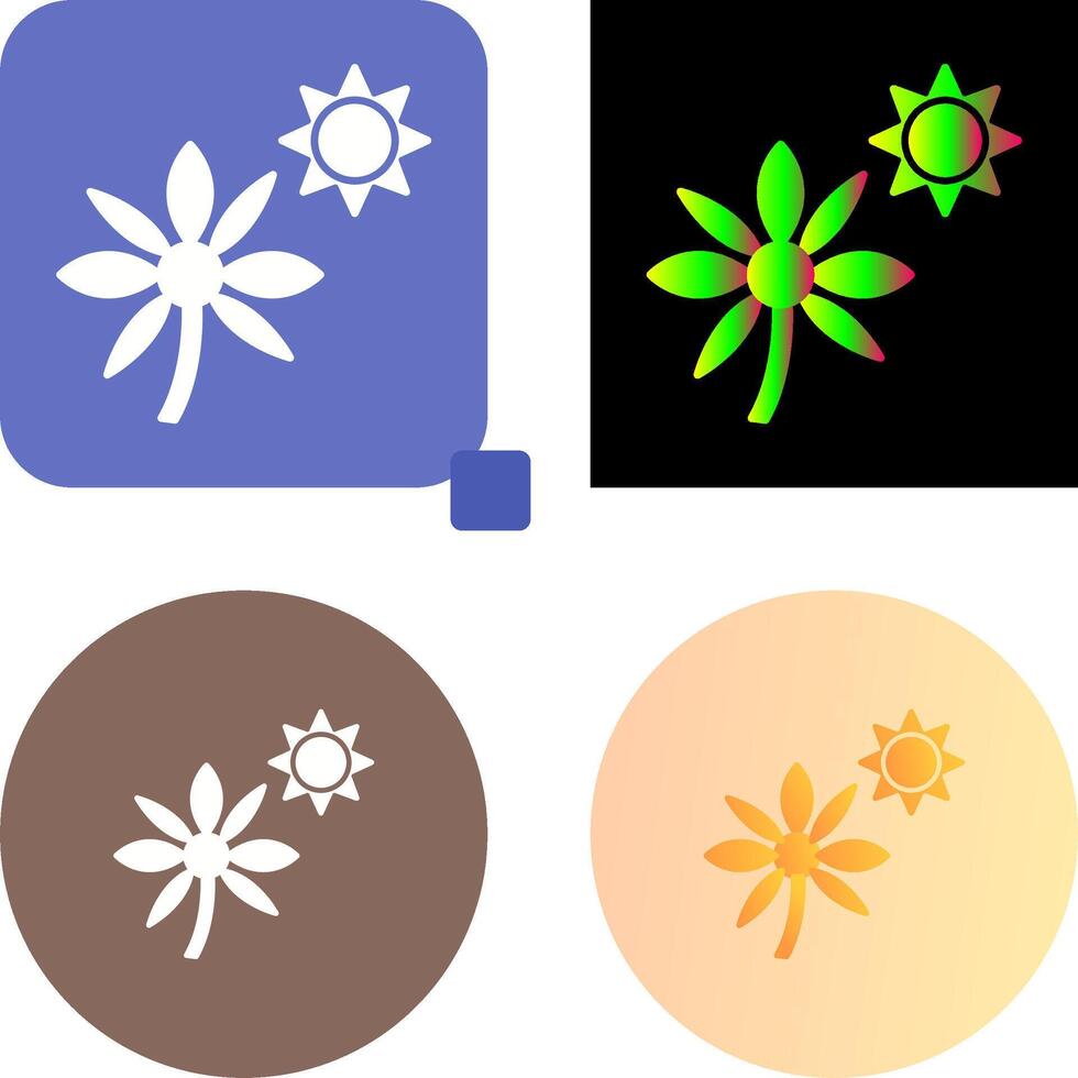 Flower in sunlight Icon Design vector