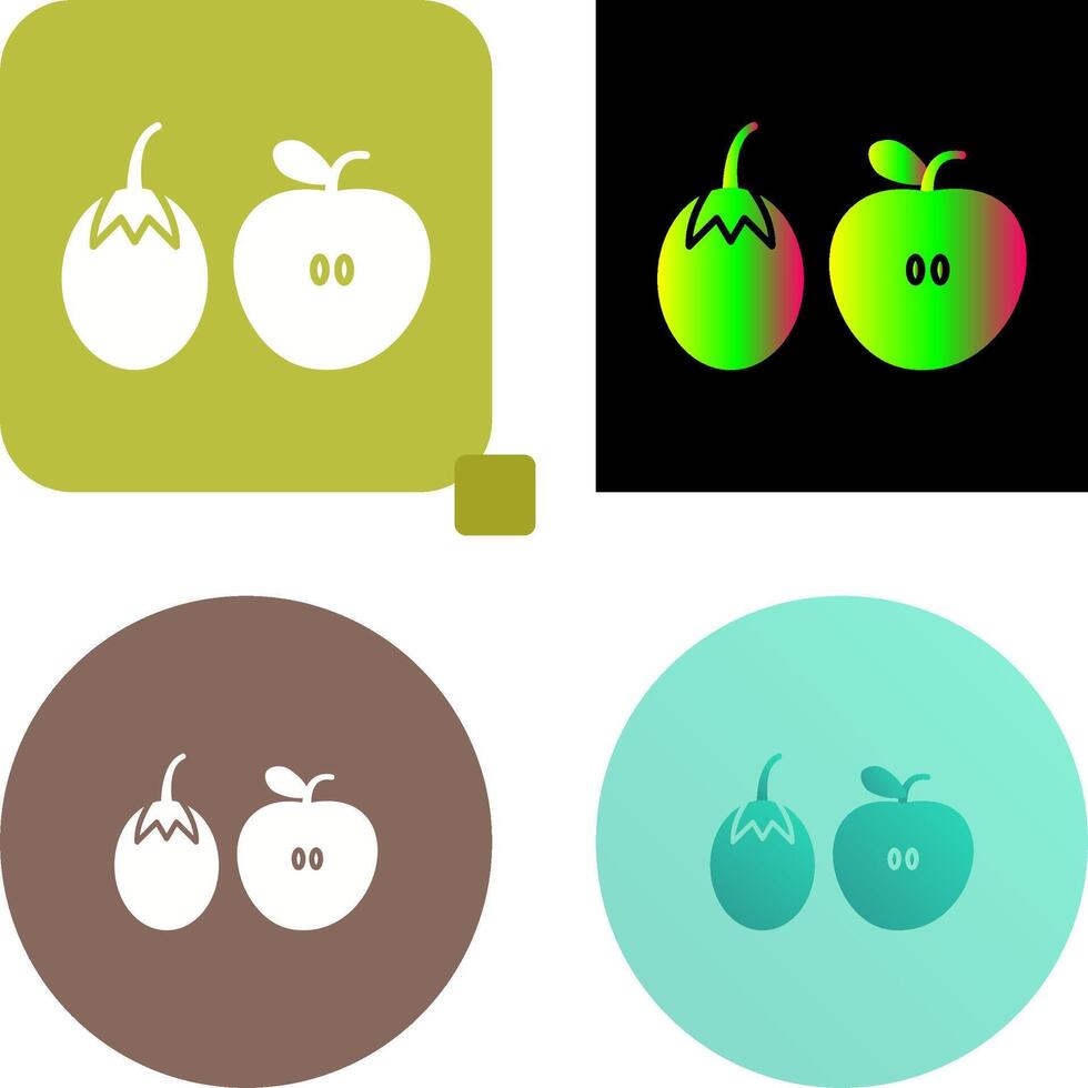 Fruits and VVegetables Icon Design vector