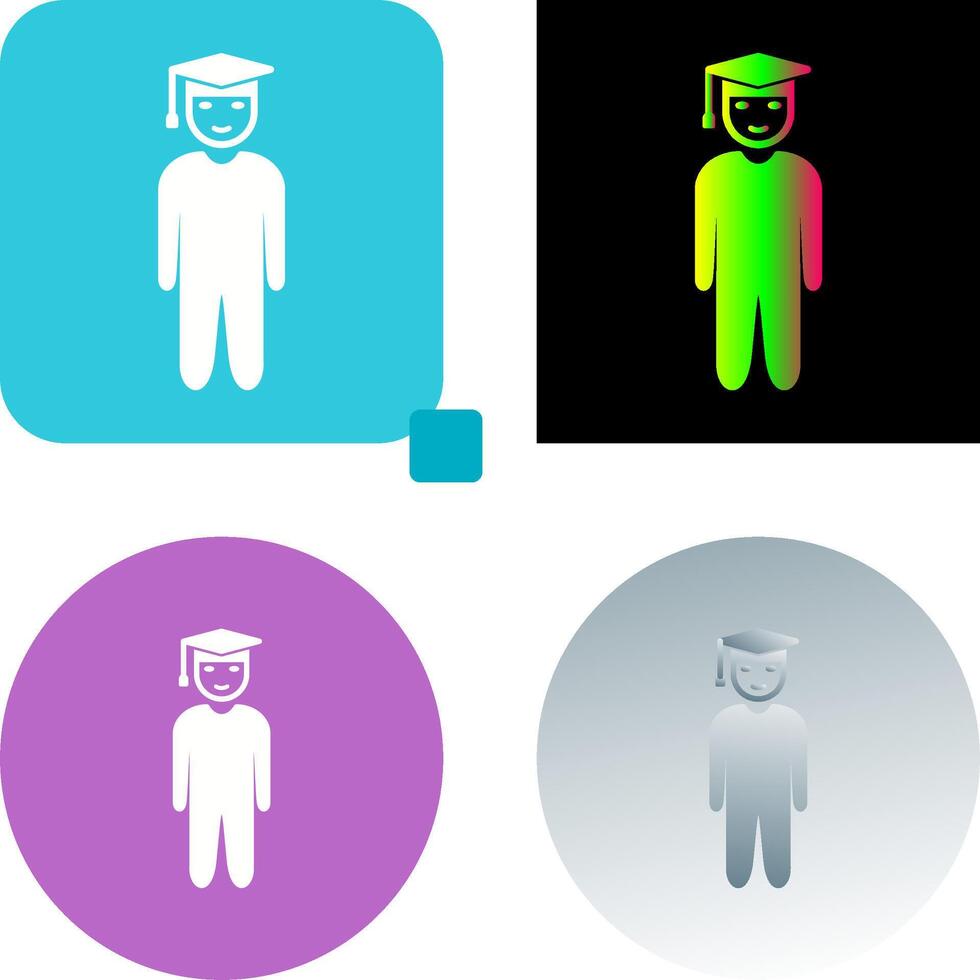 Unique Student Standing Icon Design vector