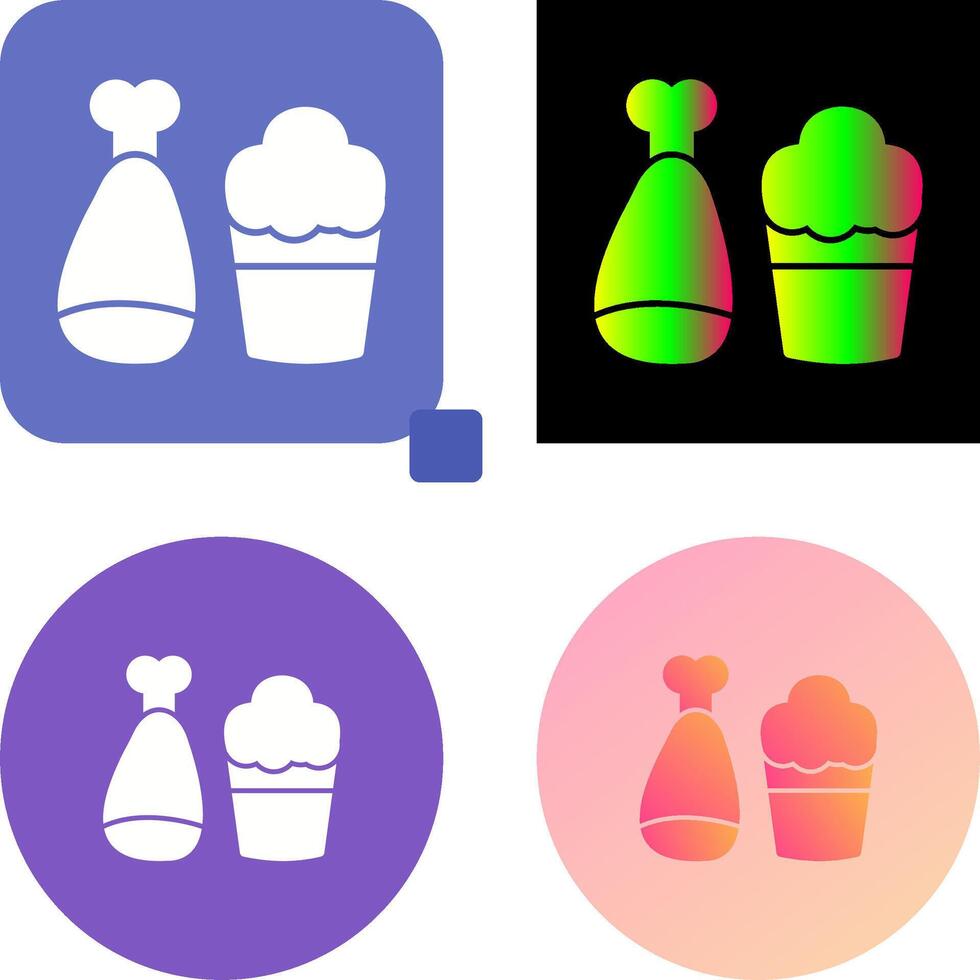 Food and Beer Icon Design vector