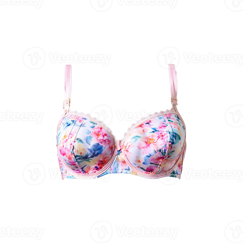 Romantic watercolor floral bra blooming softly dreamy pastel washes impressionist art png