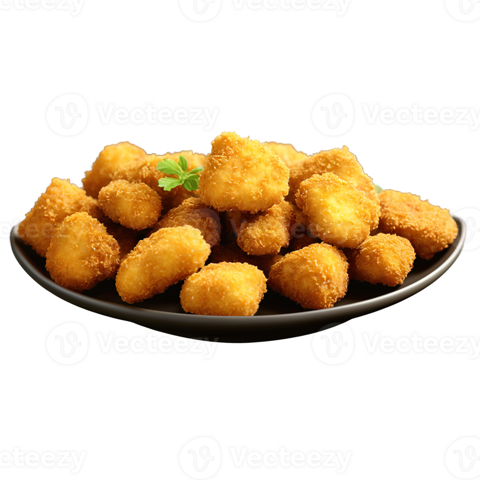 Chicken gizzard golden fried nuggets honey mustard dipping Food and Culinary concept png