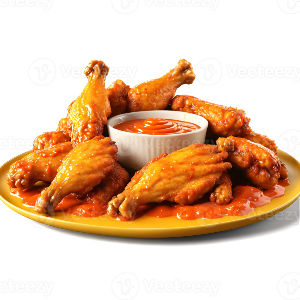 Chicken wings crispy golden brown Buffalo sauce drizzling Food and Culinary concept png