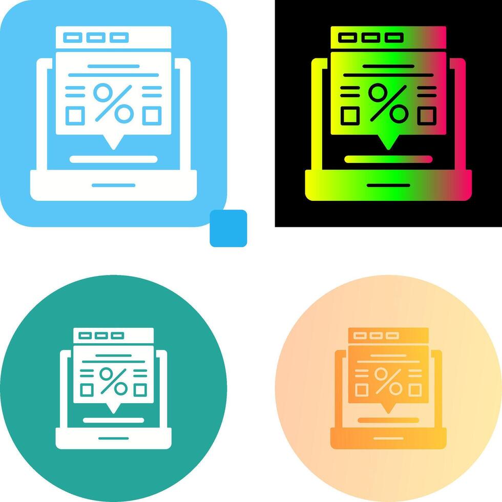 Online Discount Icon Design vector