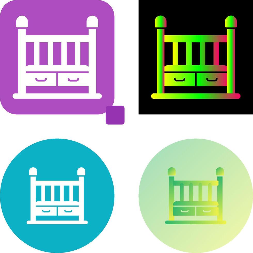 Baby Crib Icon Design vector