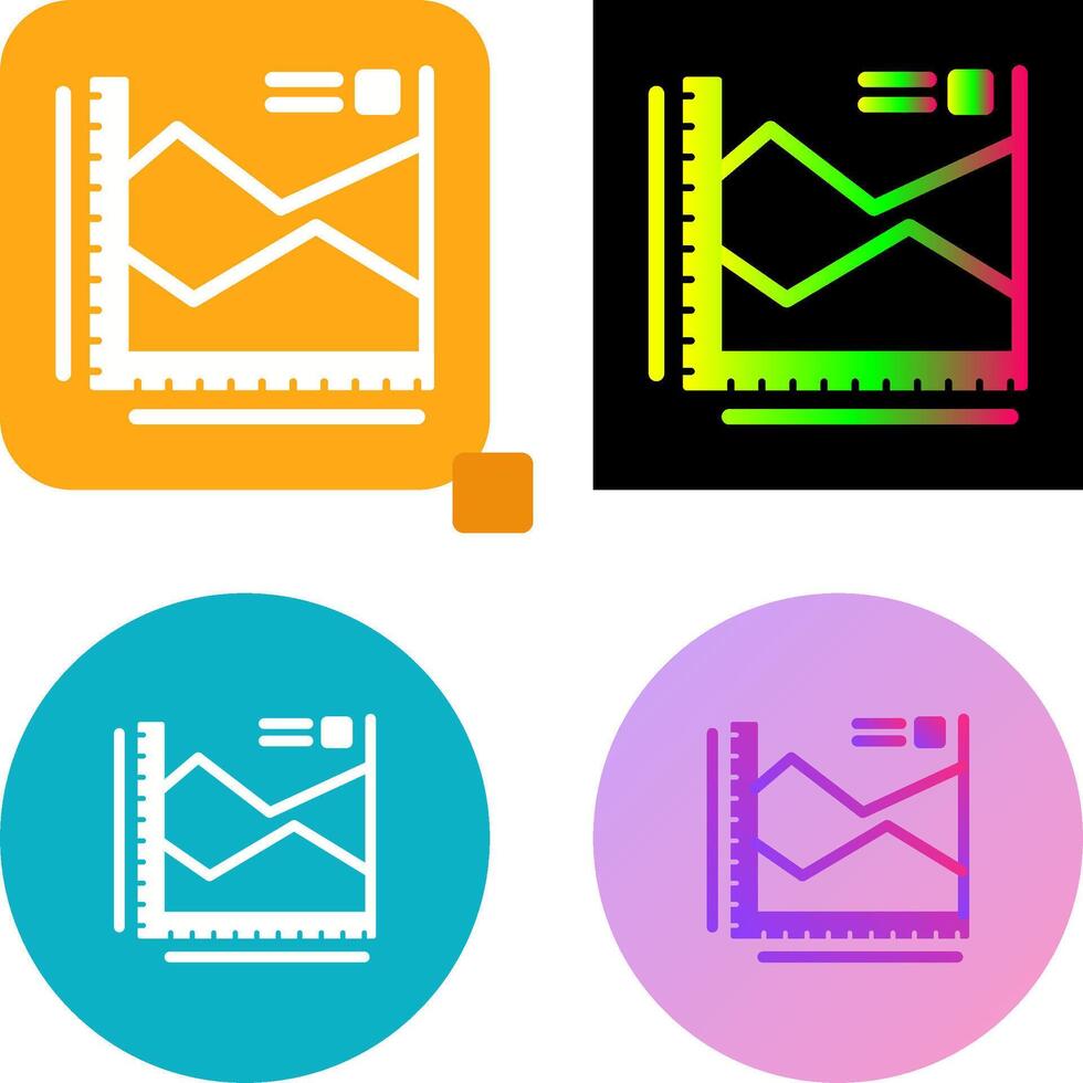 Spline Chart Icon Design vector