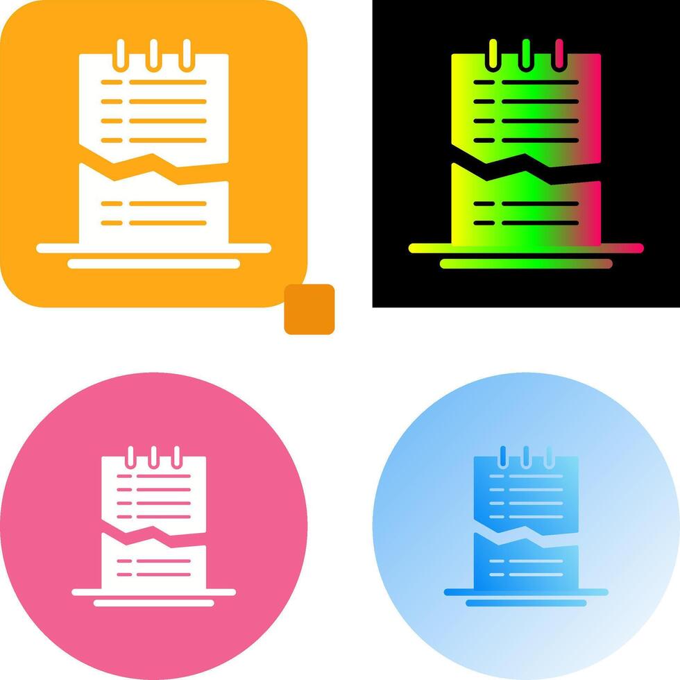Corrupted List Icon Design vector