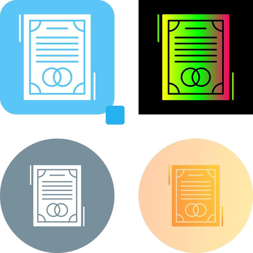 Wedding Contract Icon Design vector