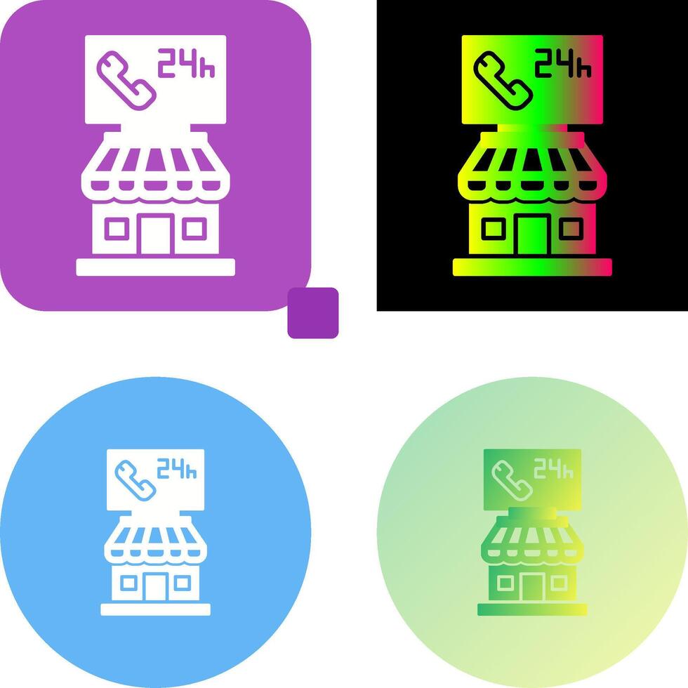 24 hours Icon Design vector