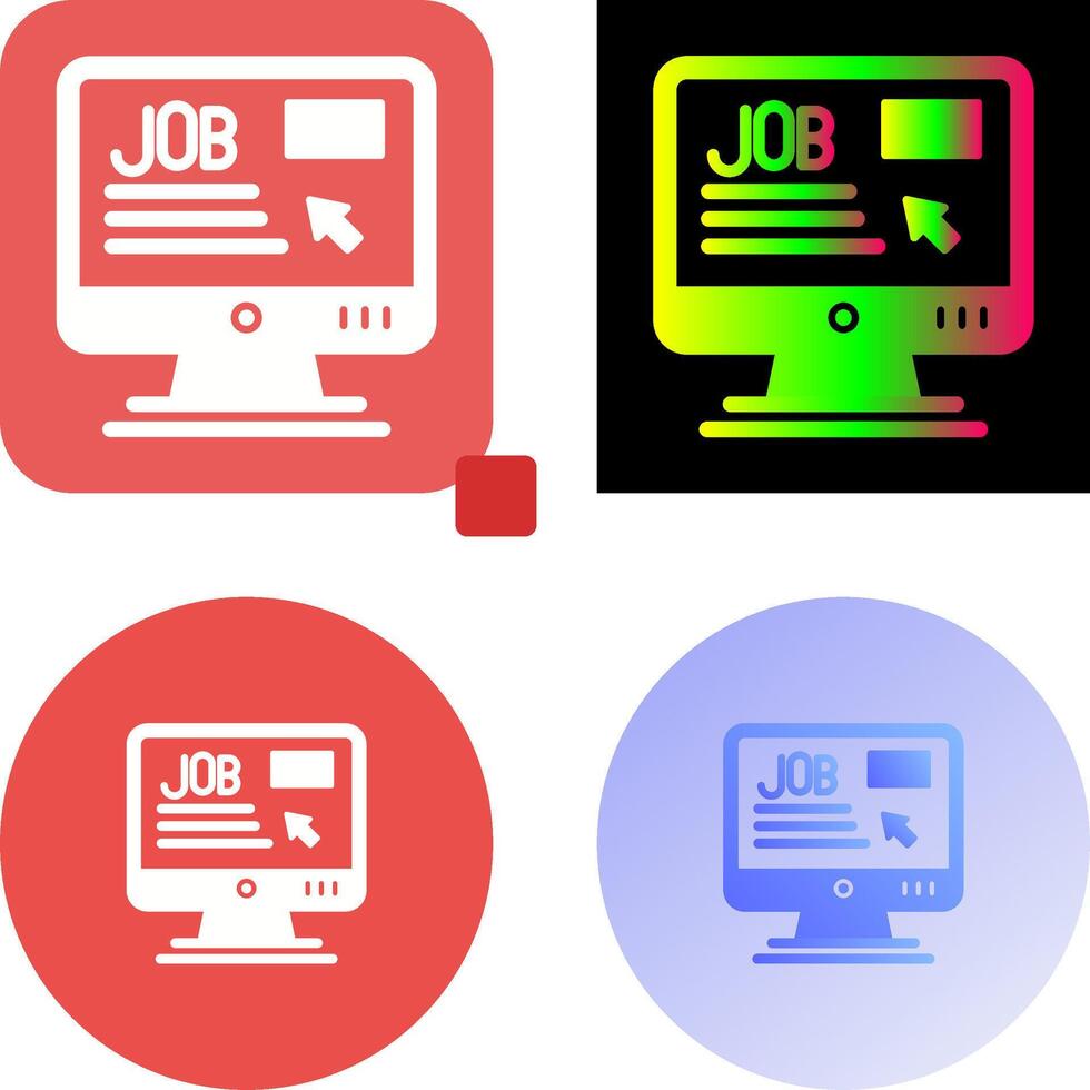 Online Job Icon Design vector