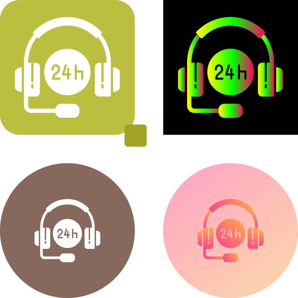 24 Hours Support Icon Design vector