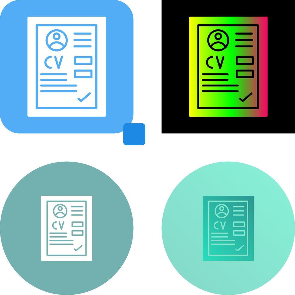 CV Icon Design vector