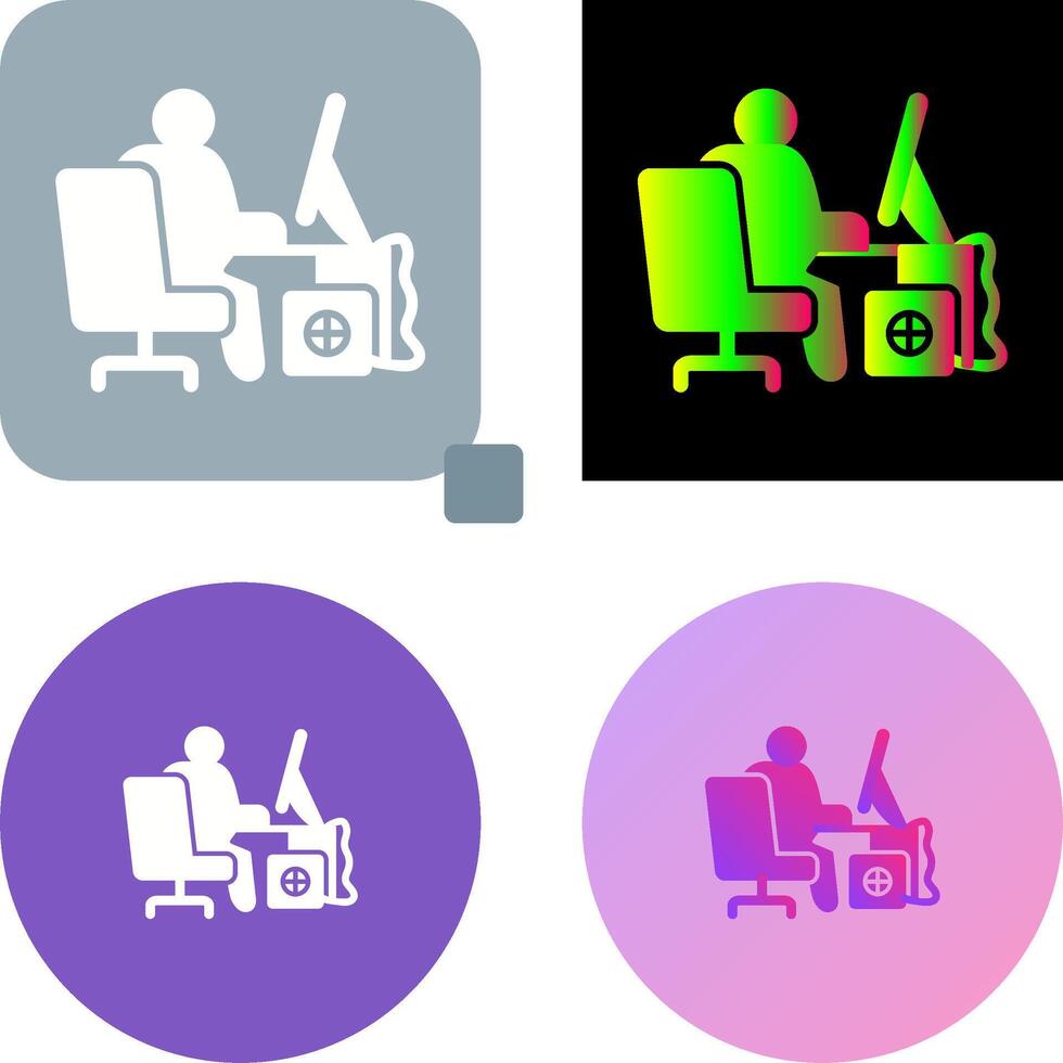 Computer Worker Icon Design vector