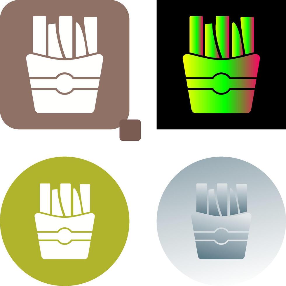 Fries Icon Design vector