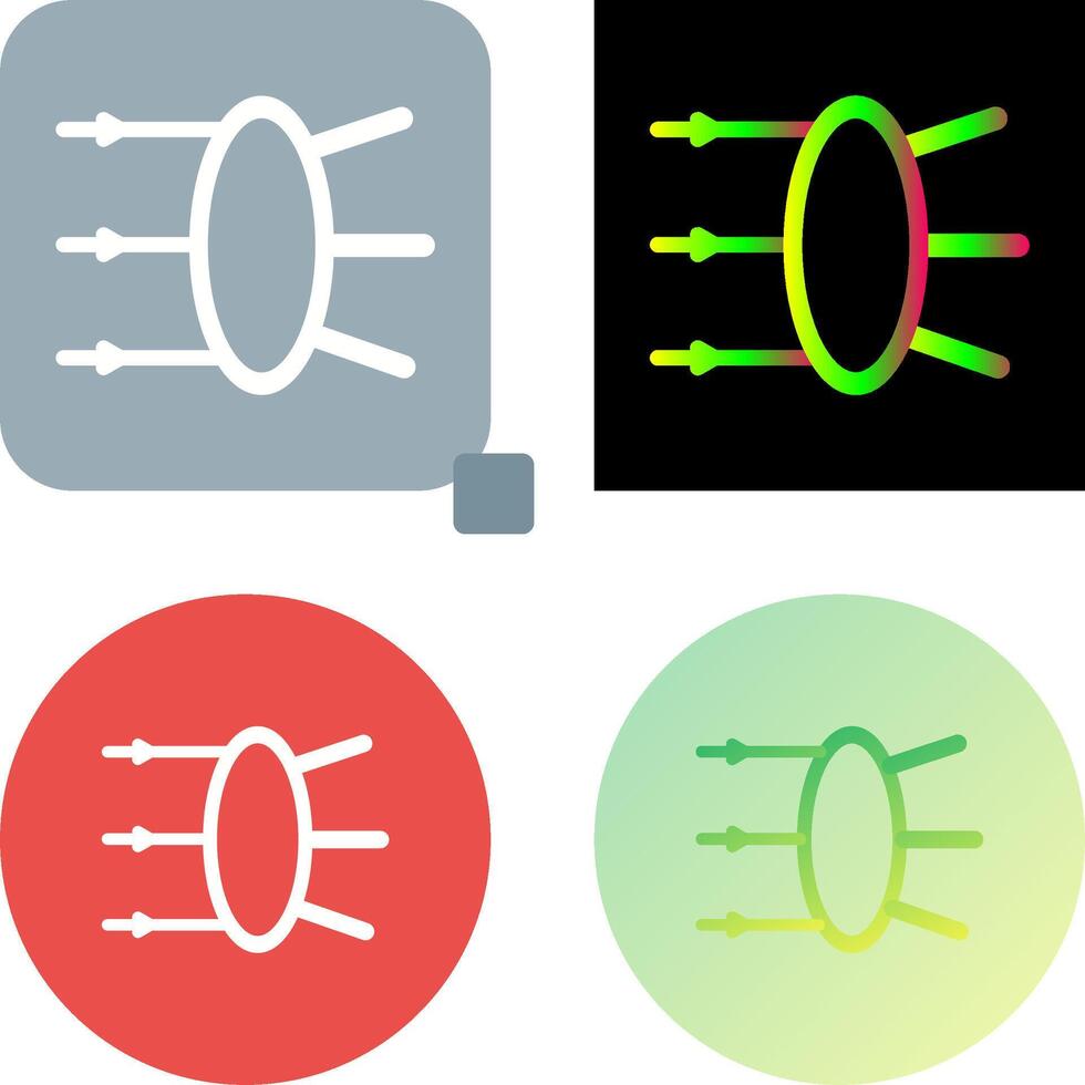 Refraction Icon Design vector