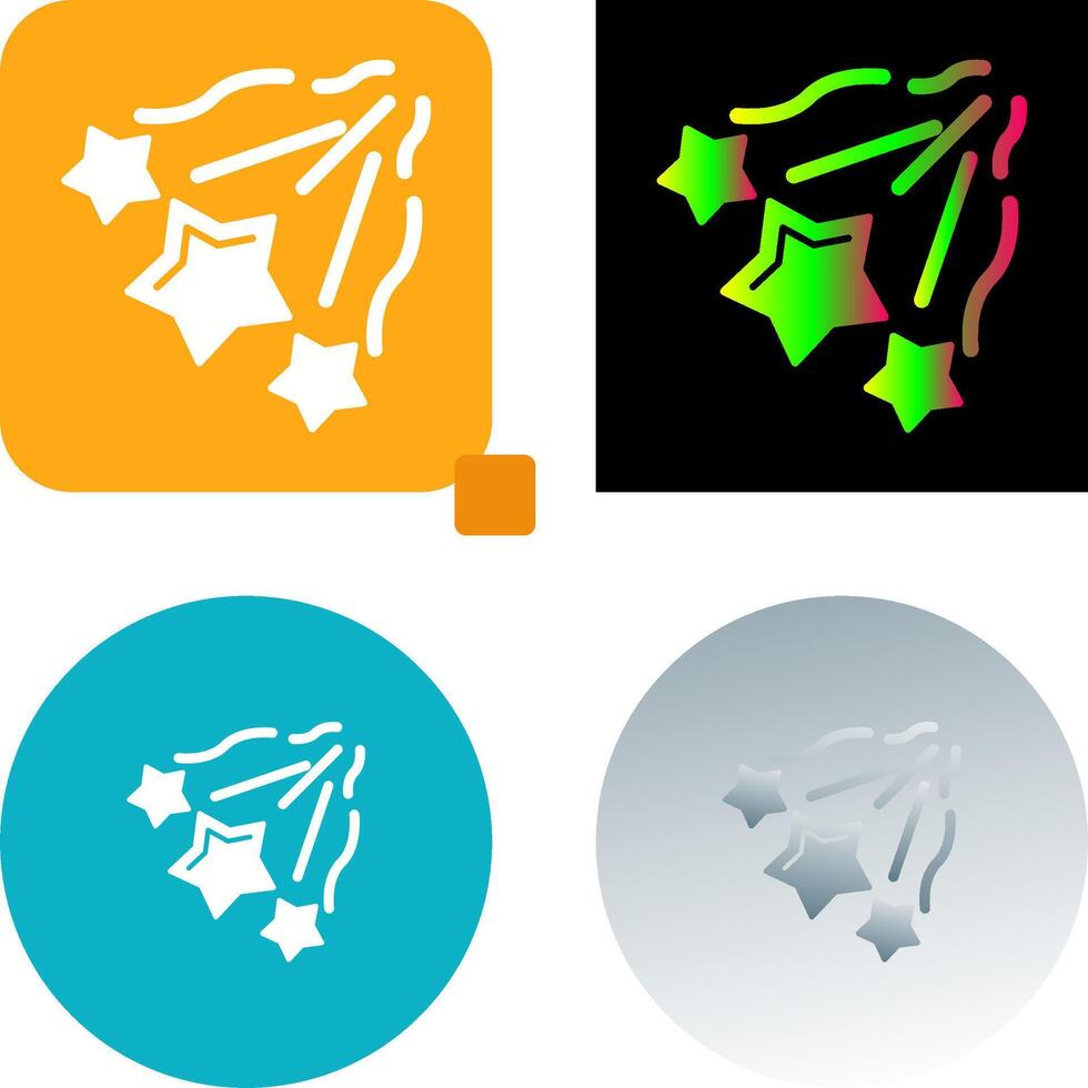 Falling Stars Icon Design vector