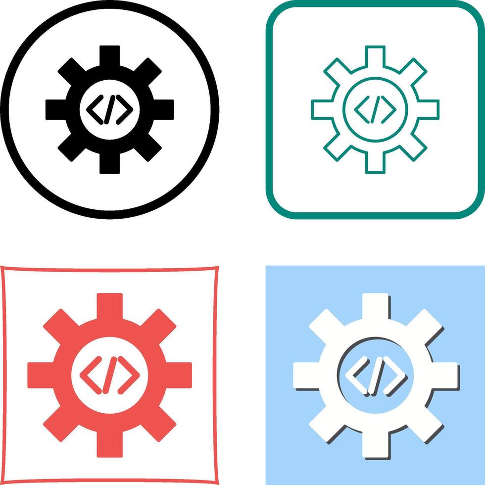 Unique Code Optimization Icon Design vector