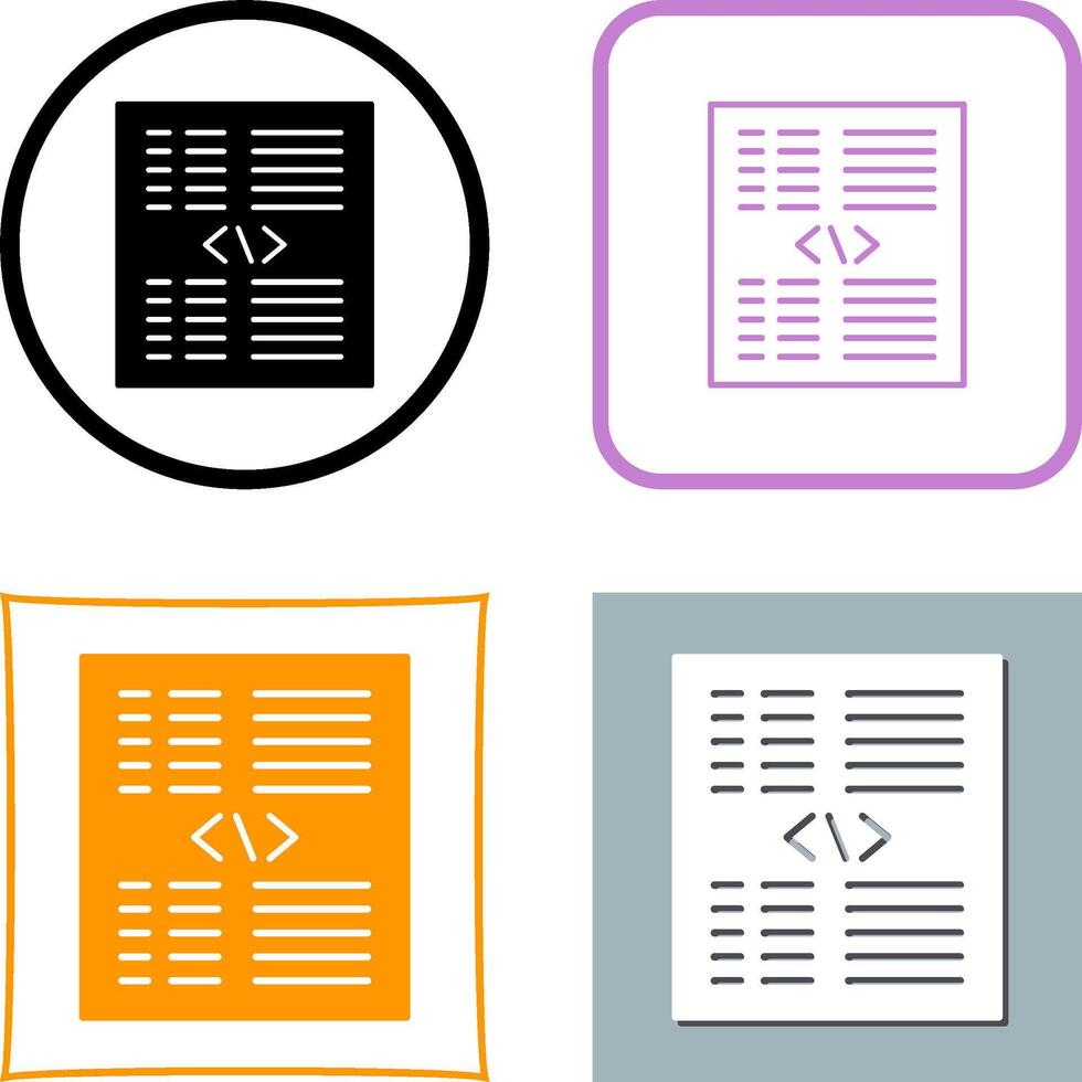 Piece of Code Icon Design vector