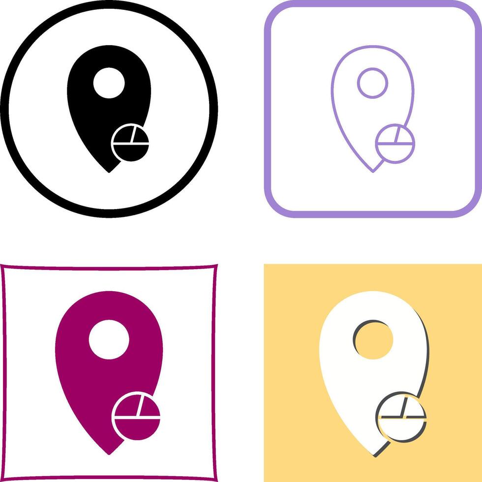 Location Statistics Icon Design vector