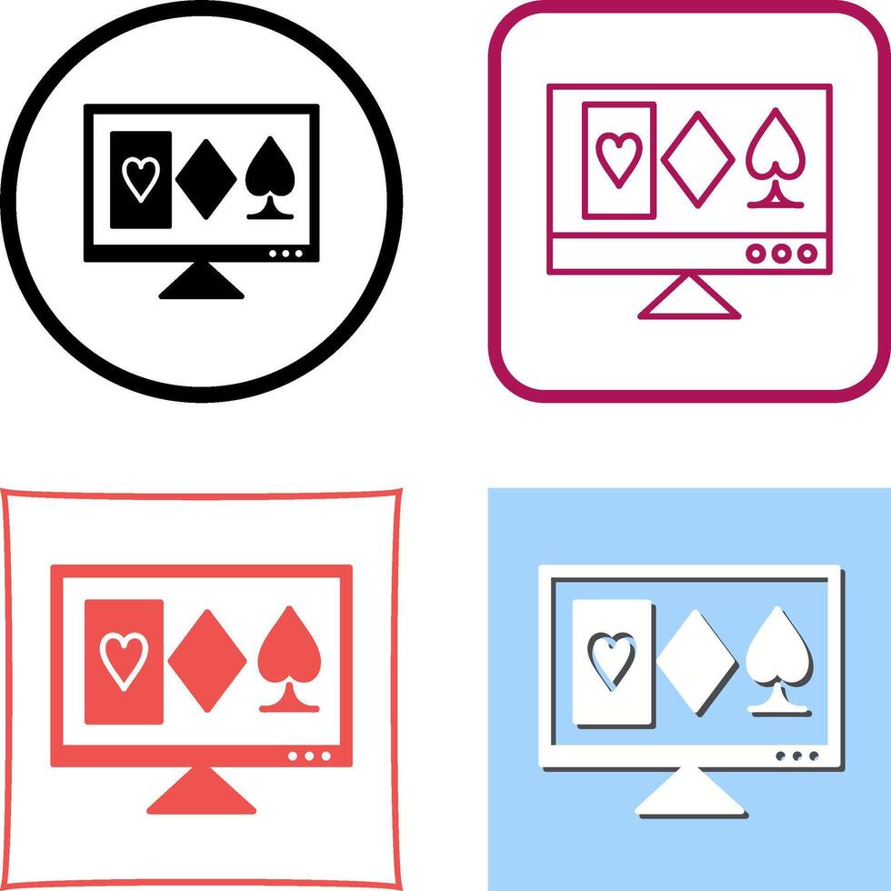 Online Gambling Icon Design vector