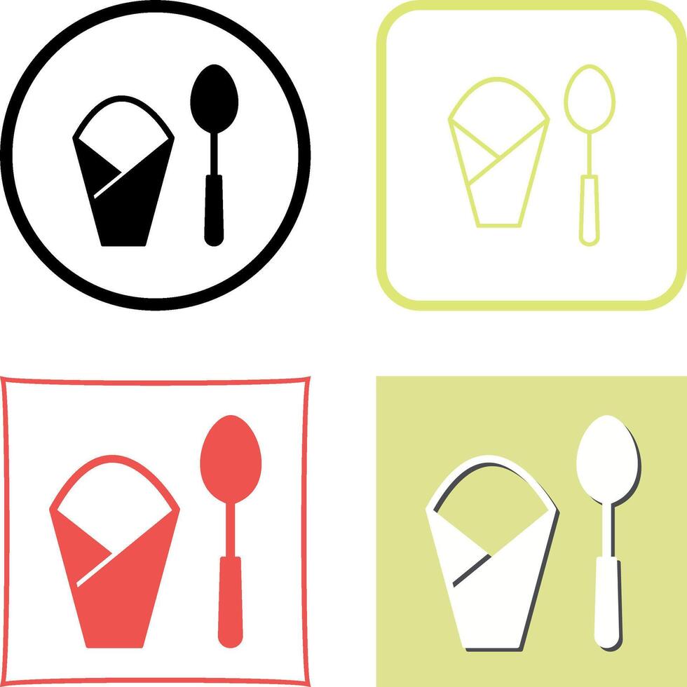 Spoon and Napkin Icon Design vector