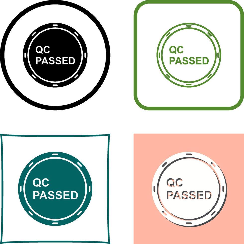 Unique QC Passed Icon Design vector