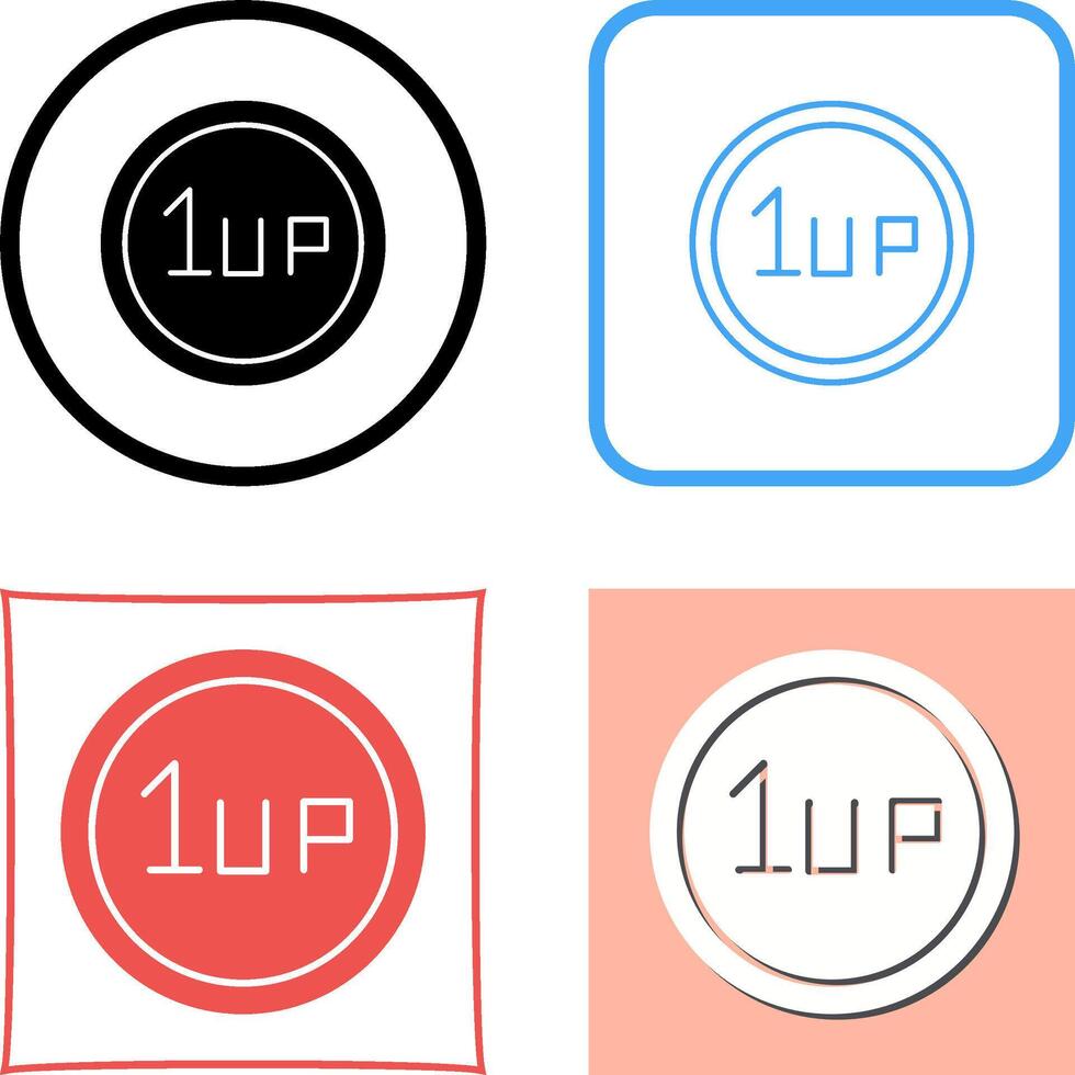 Unique 1UP Icon Design vector