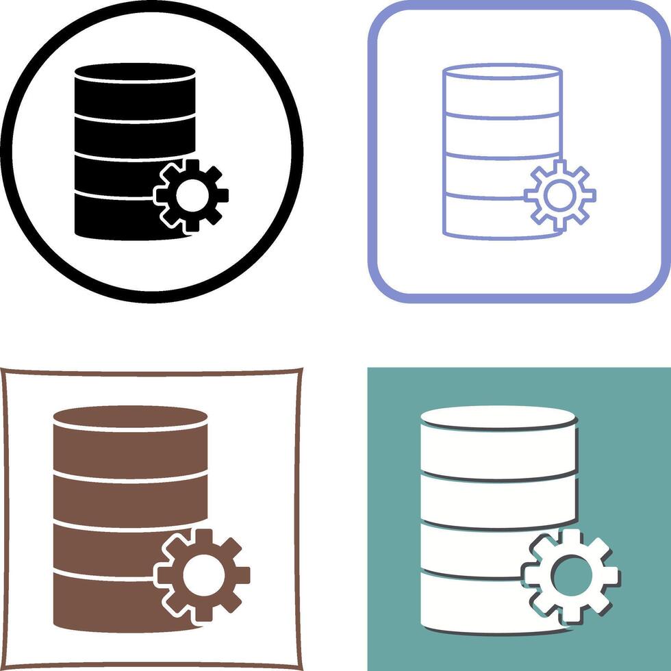 Unique Database Management Icon Design vector
