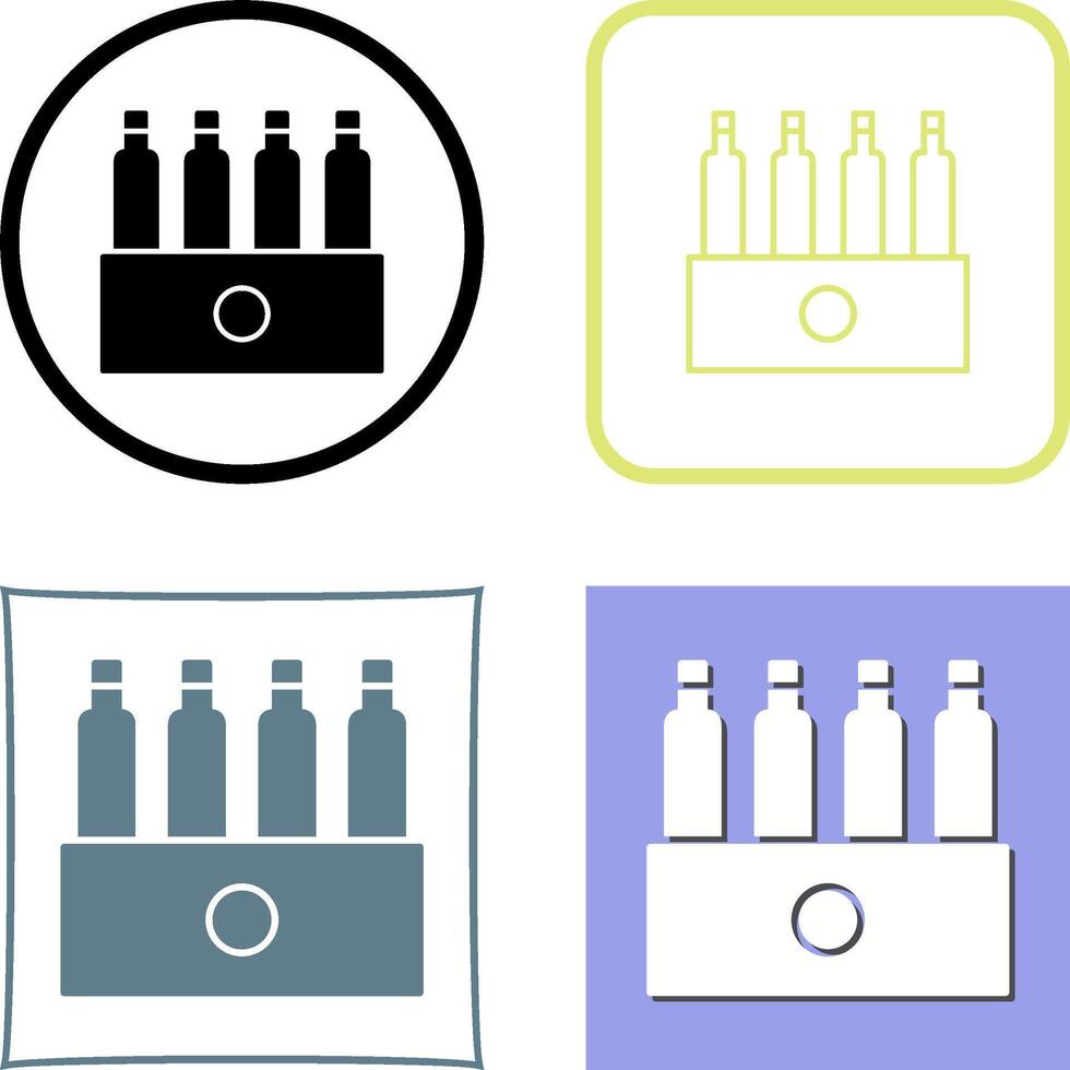 Unique Pack of Beers Icon Design vector