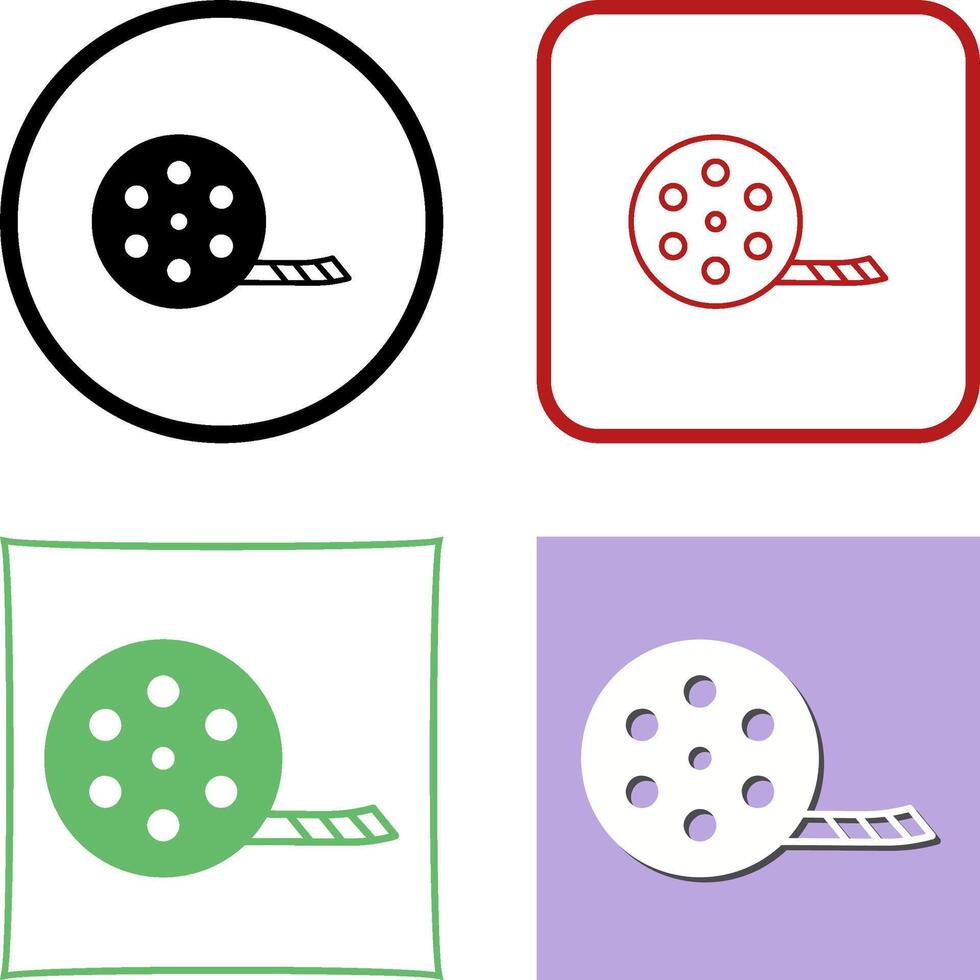 Unique Film Reel Icon Design vector