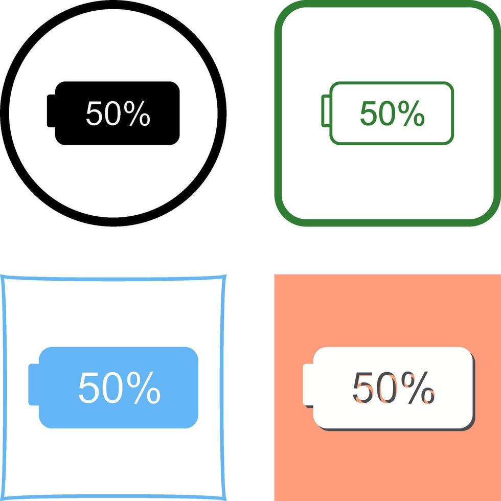 Unique Half Battery Icon Design vector