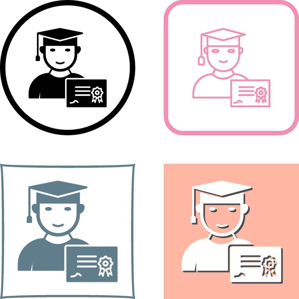 Unique Receiving Diploma Icon Design vector