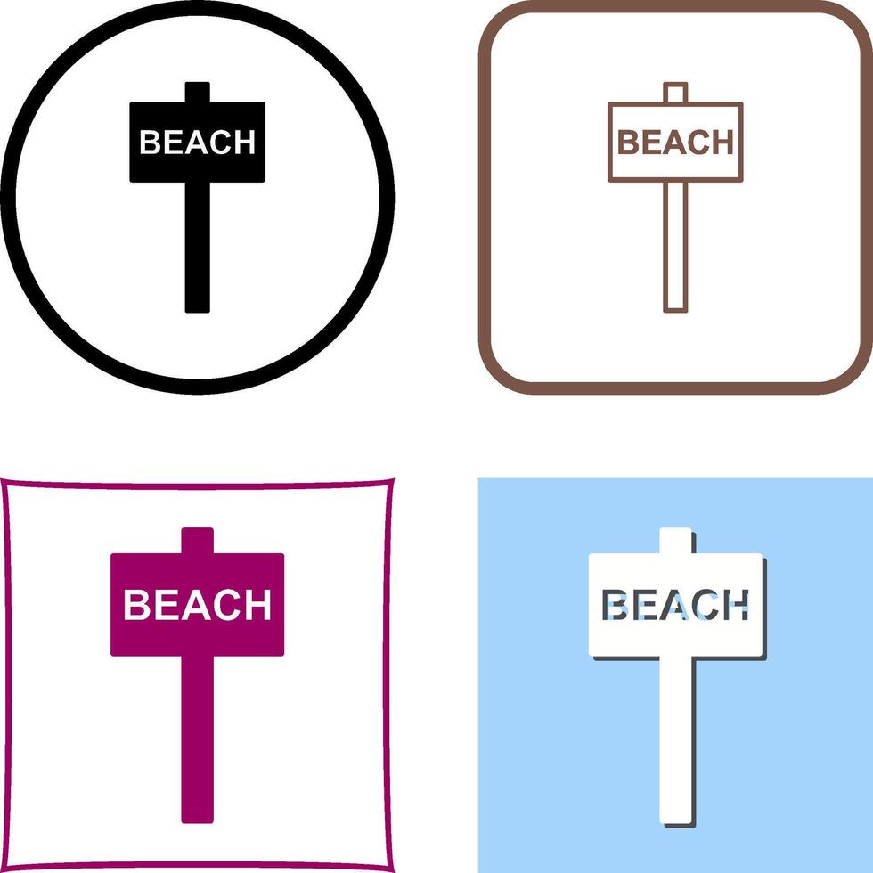Beach Sign Icon Design vector