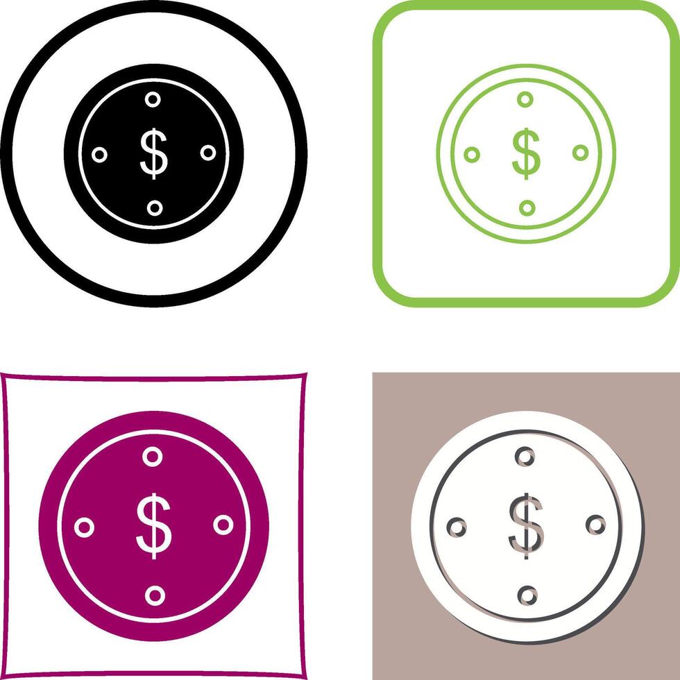 Dollar Coin Icon Design vector