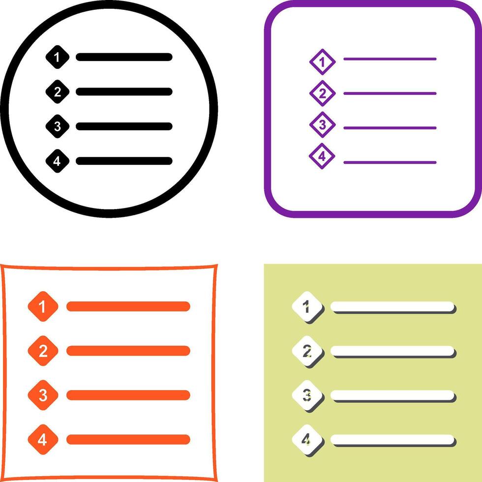 Unique Numbered list Icon Design vector