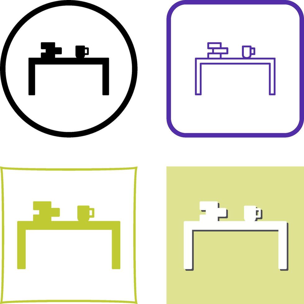 Unique Study Desk Icon Design vector