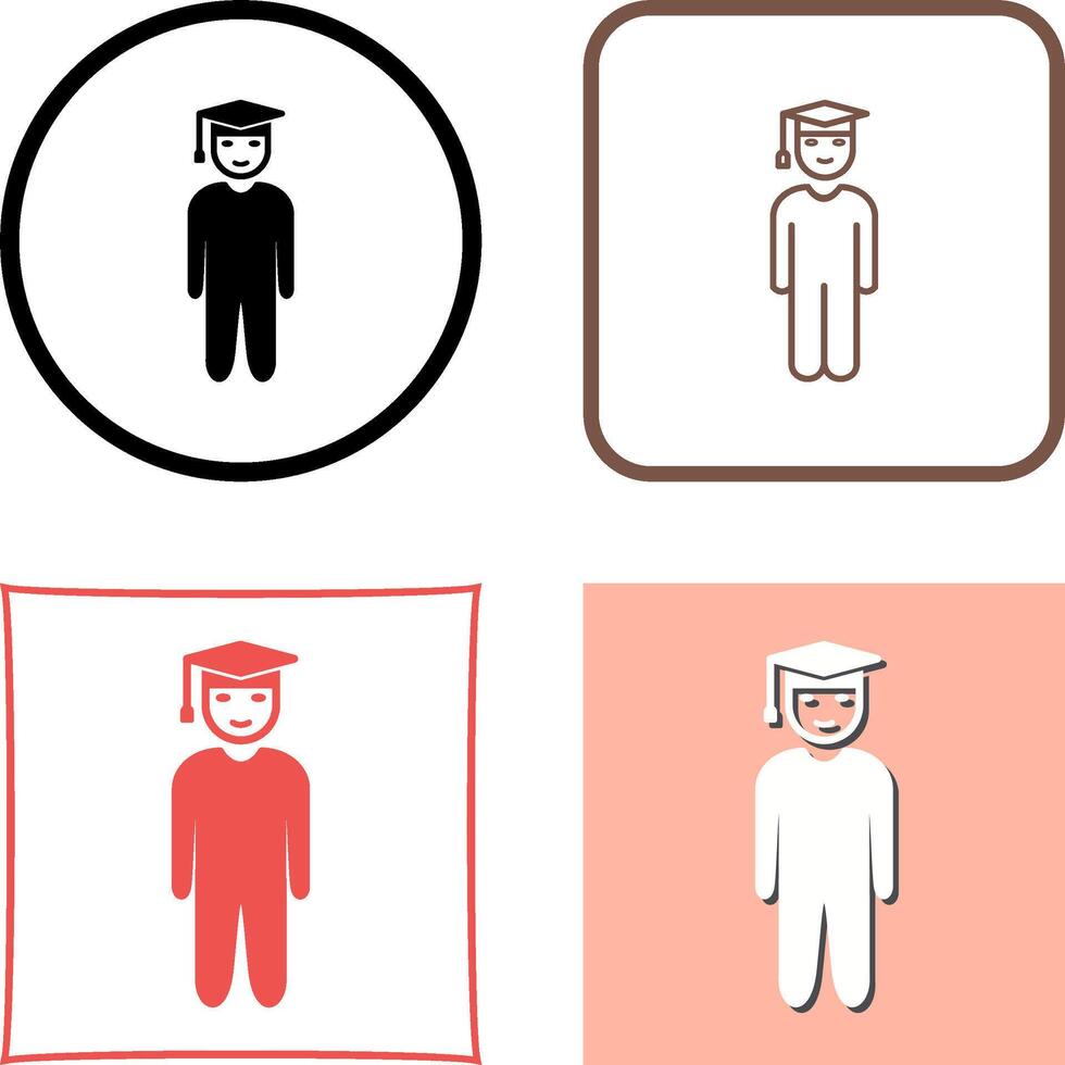 Unique Student Standing Icon Design vector