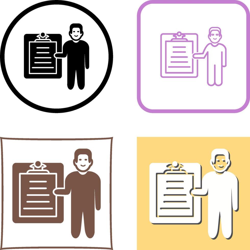 Unique Male Presenter Icon Design vector