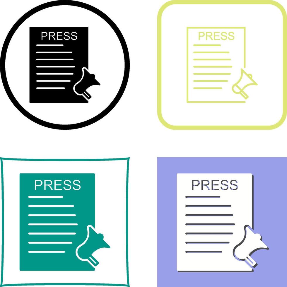 Unique Press Releases Icon Design vector
