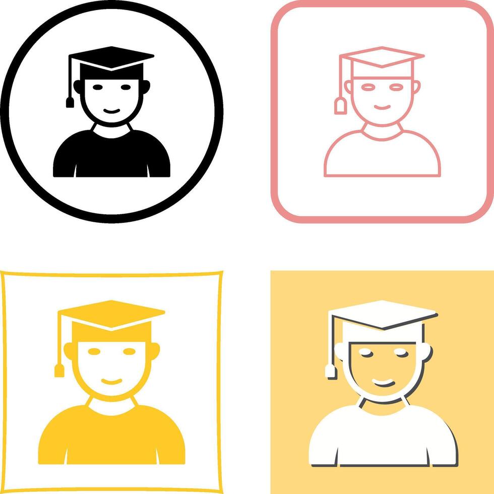 Unique Male Graduate Icon Design vector