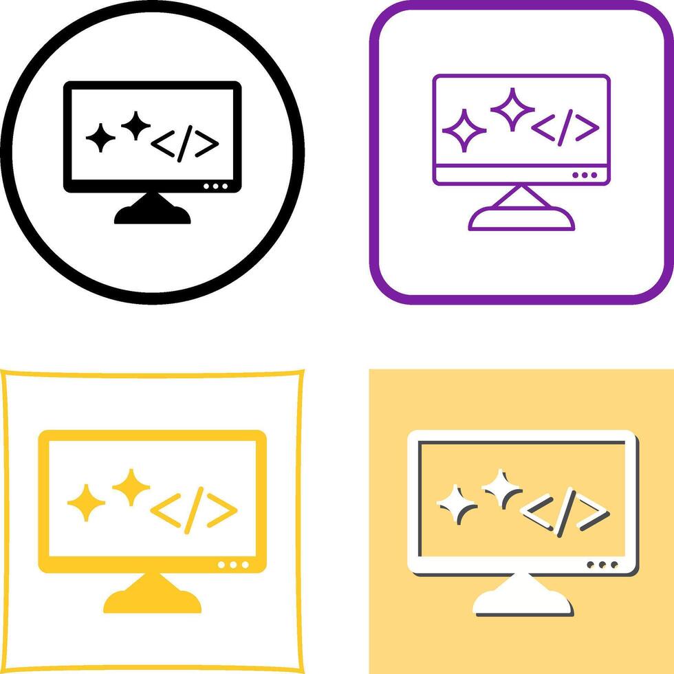 Unique Clean Code Icon Design vector