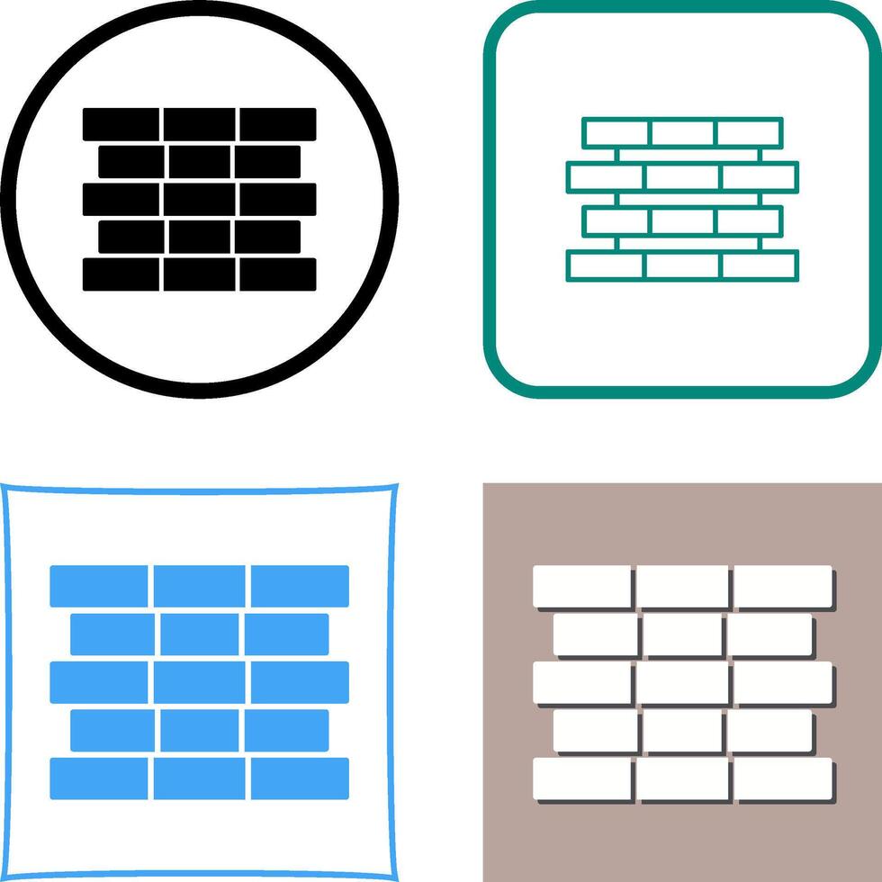 Unique Bricks Icon Design vector