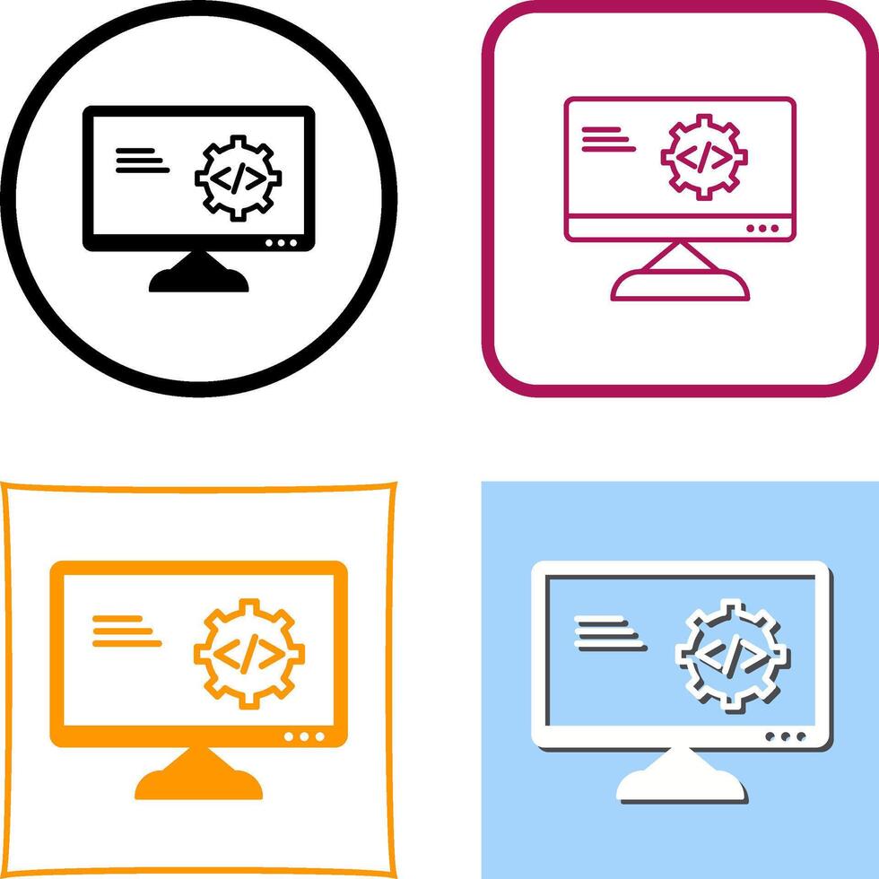 Unique Code Optimization Icon Design vector
