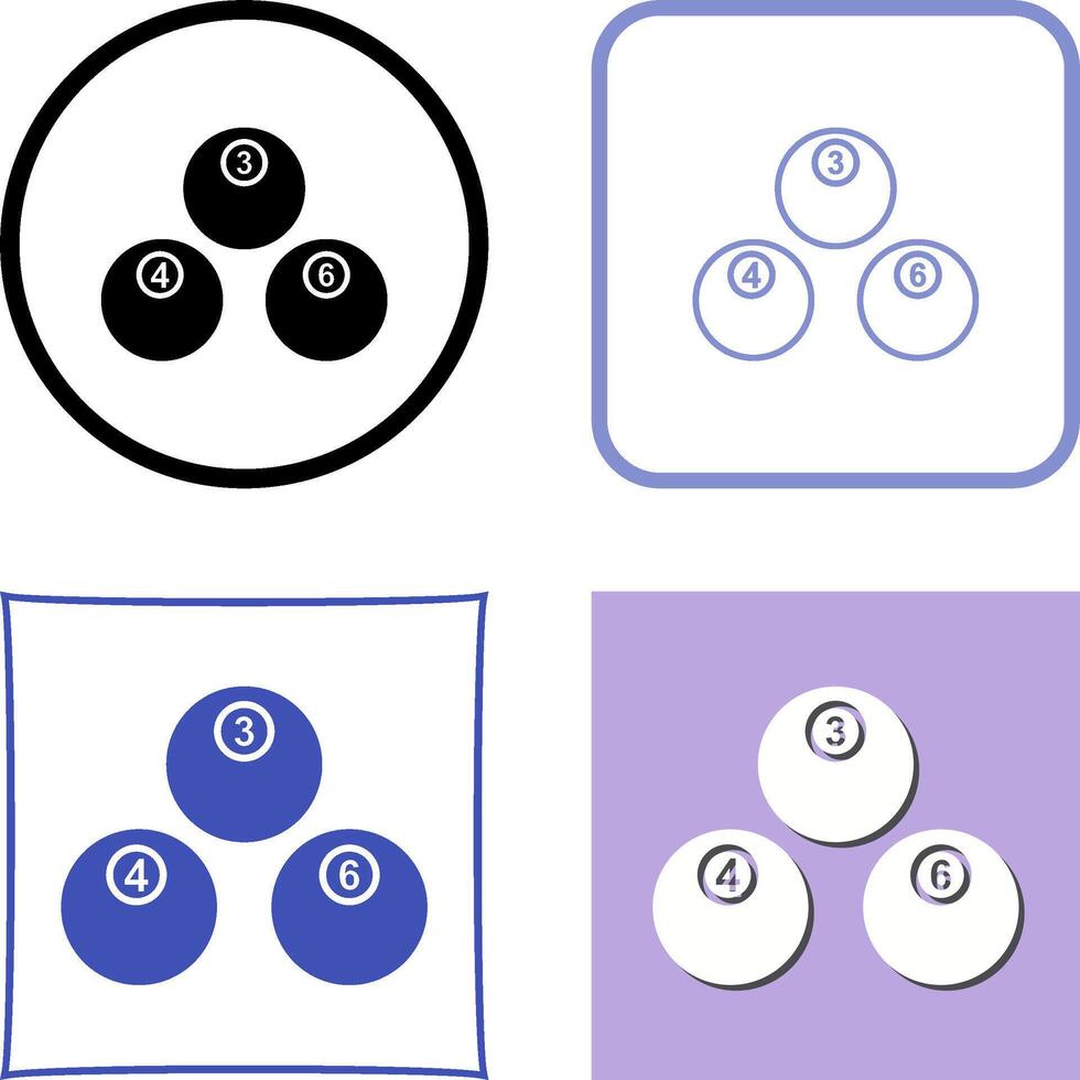Unique Snooker Balls Icon Design vector