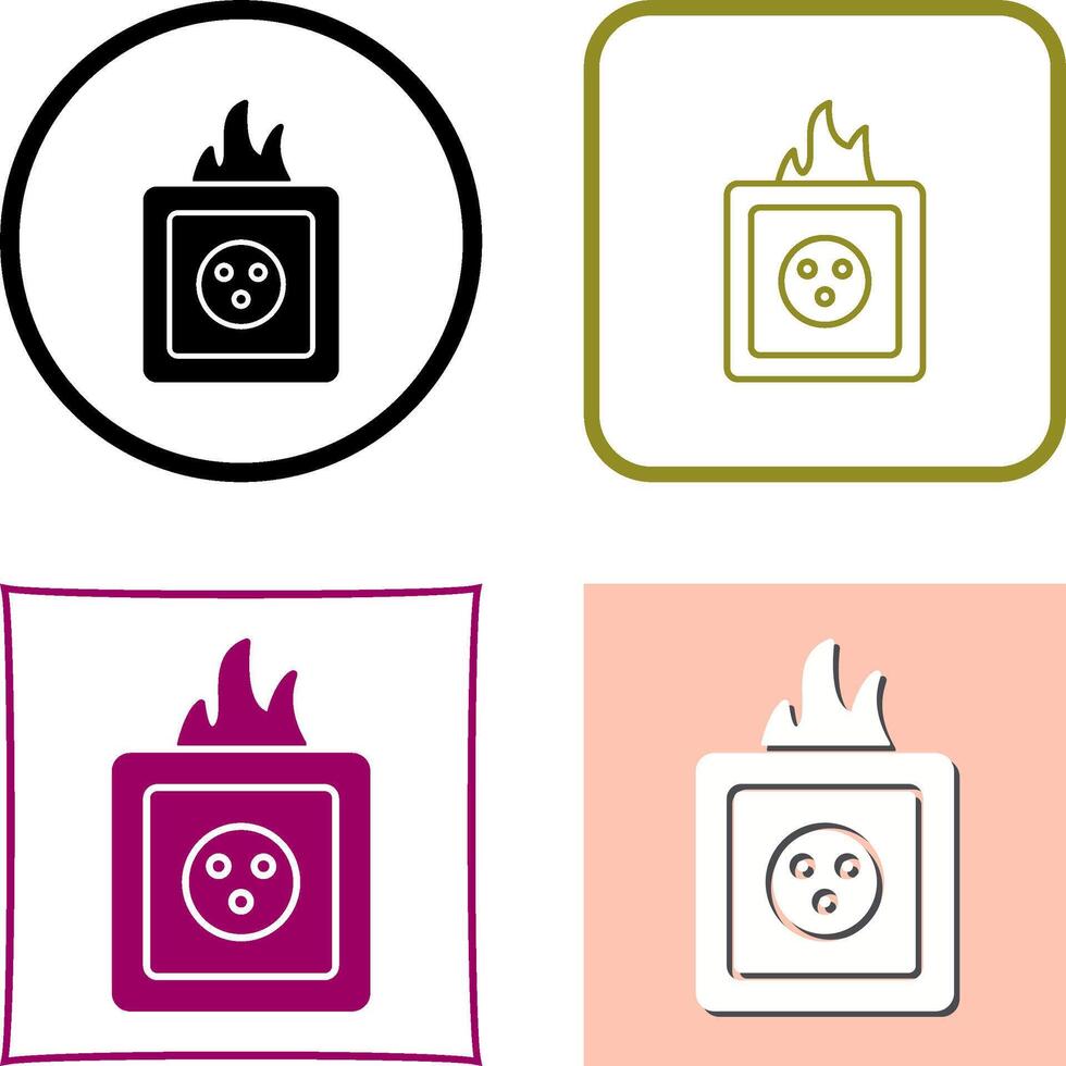 Unique Fire in Socket Icon Design vector