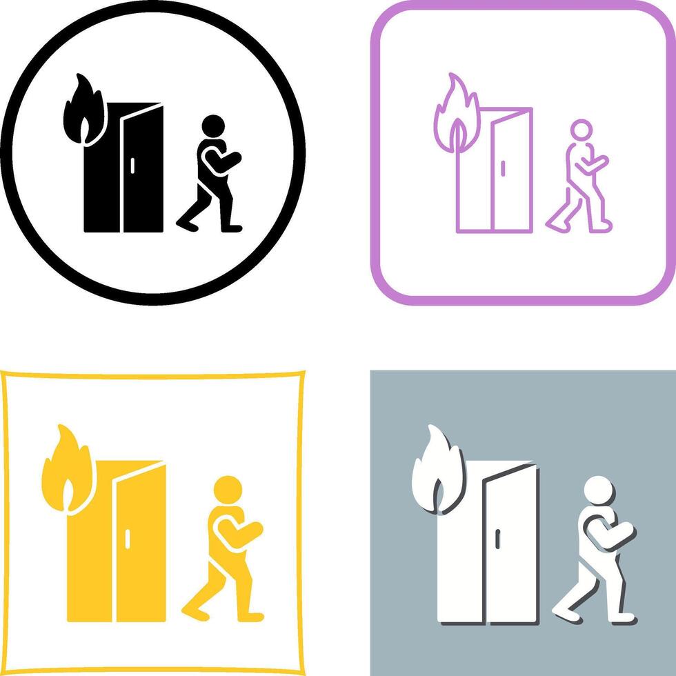 Unique Running from Fire Icon Design vector