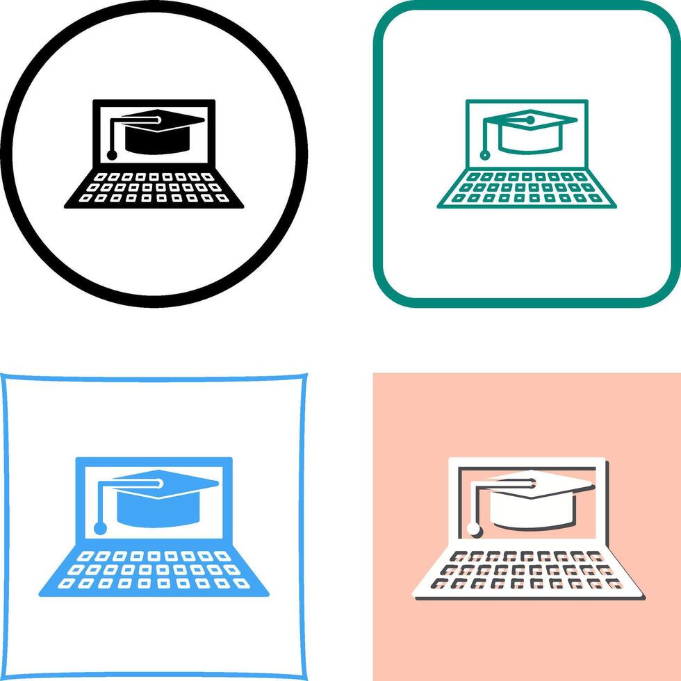 Unique Online Graduation Icon Design vector